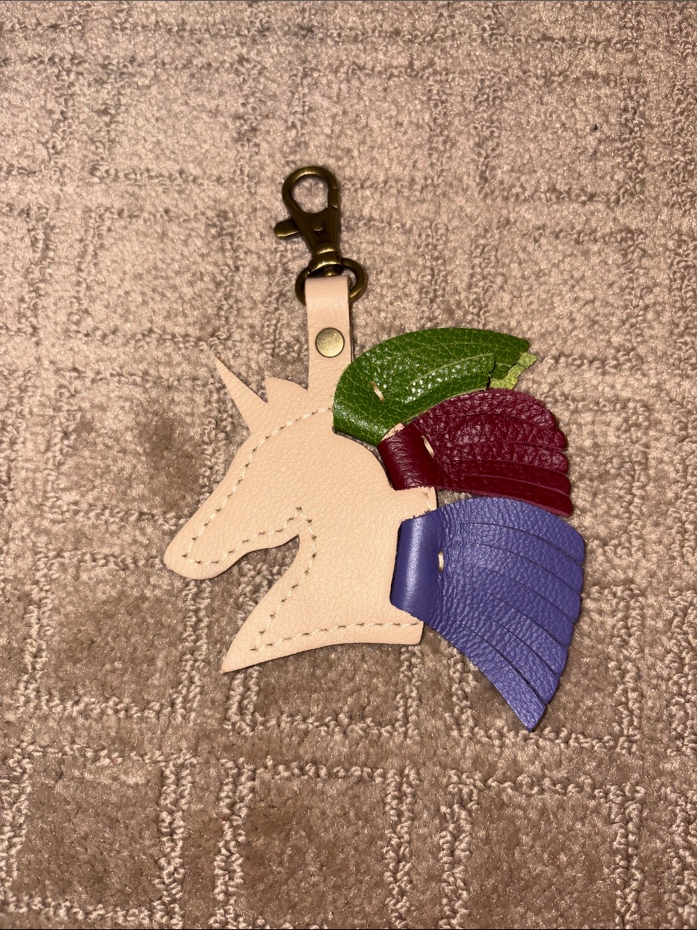 Portland Leather Unicorn keychain/bag charm